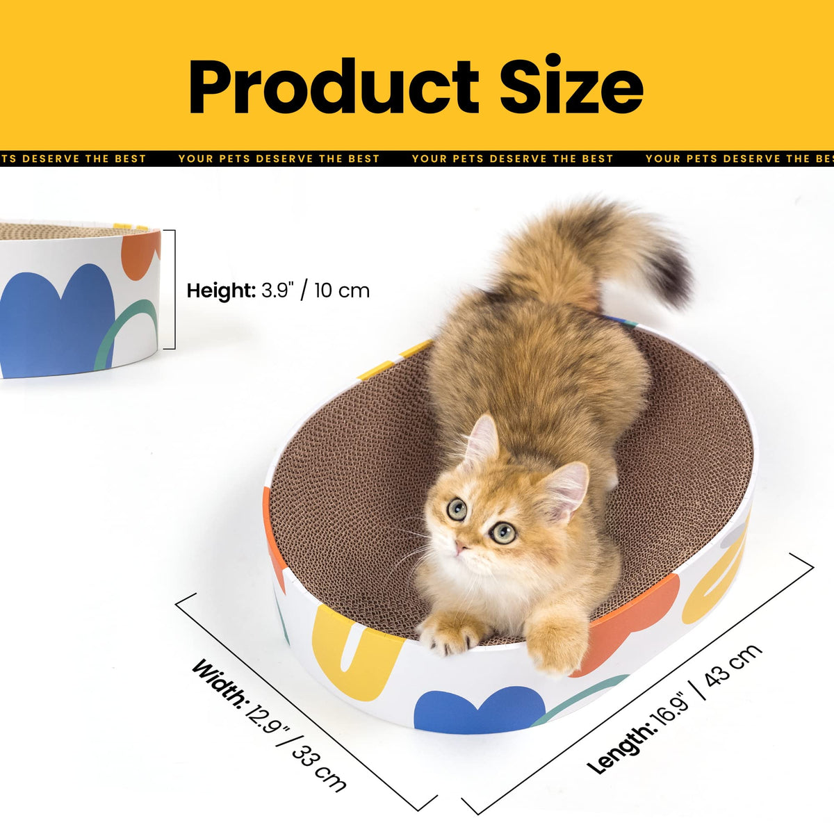 Round Cardboard Cat Scratcher Lounge Bowl