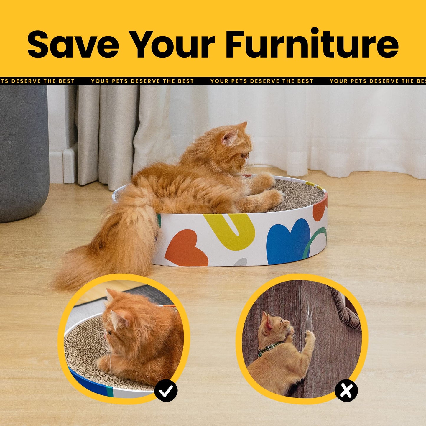 Round Cardboard Cat Scratcher Lounge Bowl