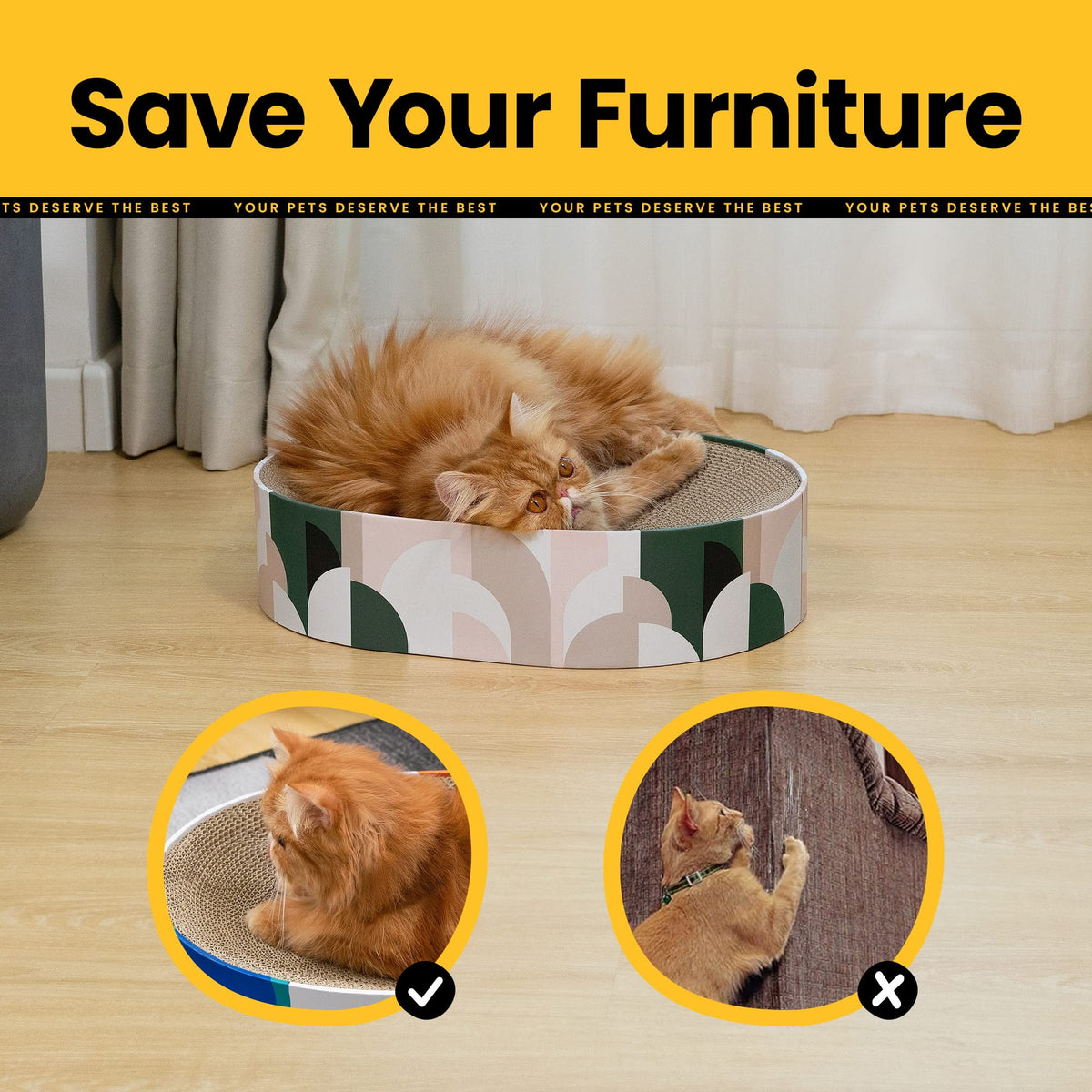 Round Cardboard Cat Scratcher Lounge Bowl
