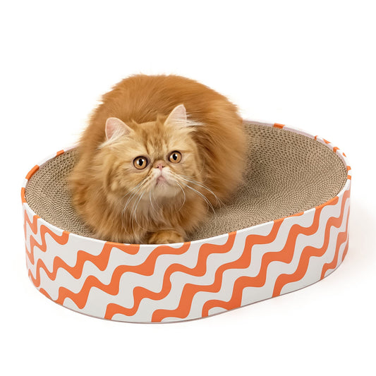 Round Cardboard Cat Scratcher Lounge Bowl
