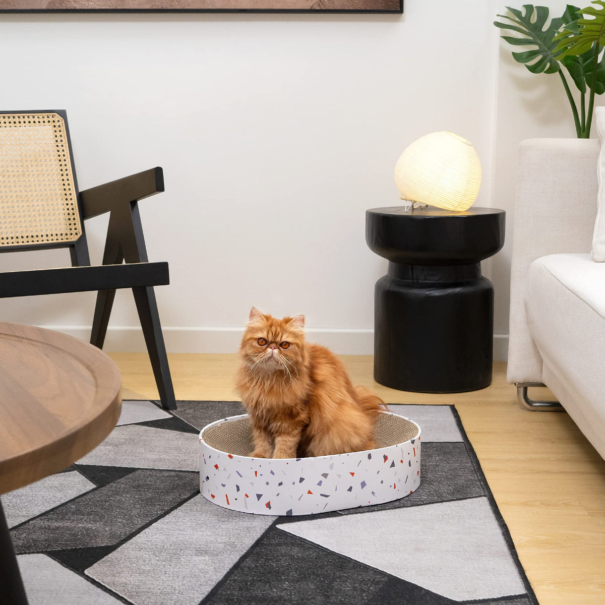 Round Cardboard Cat Scratcher Lounge Bowl