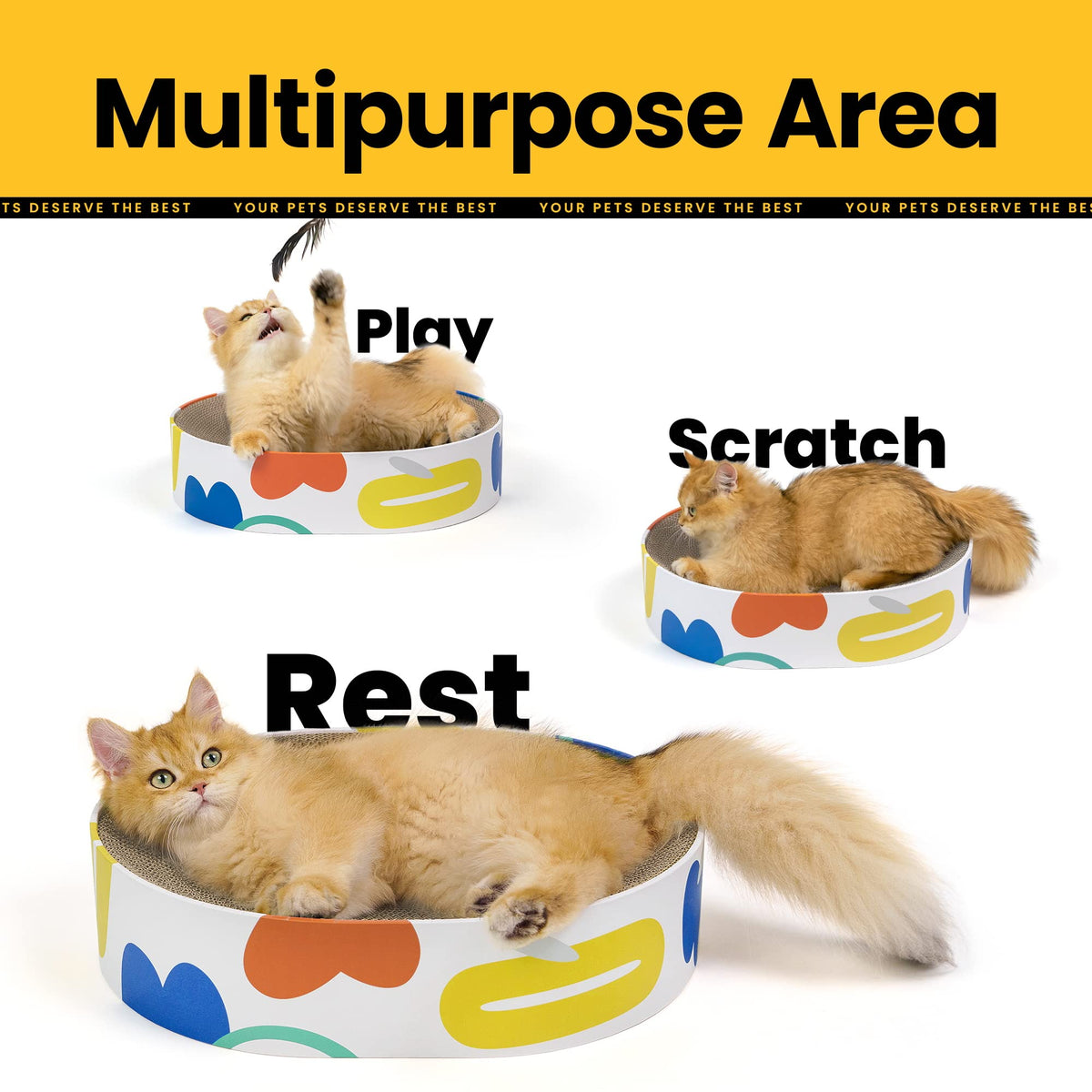 Round Cardboard Cat Scratcher Lounge Bowl