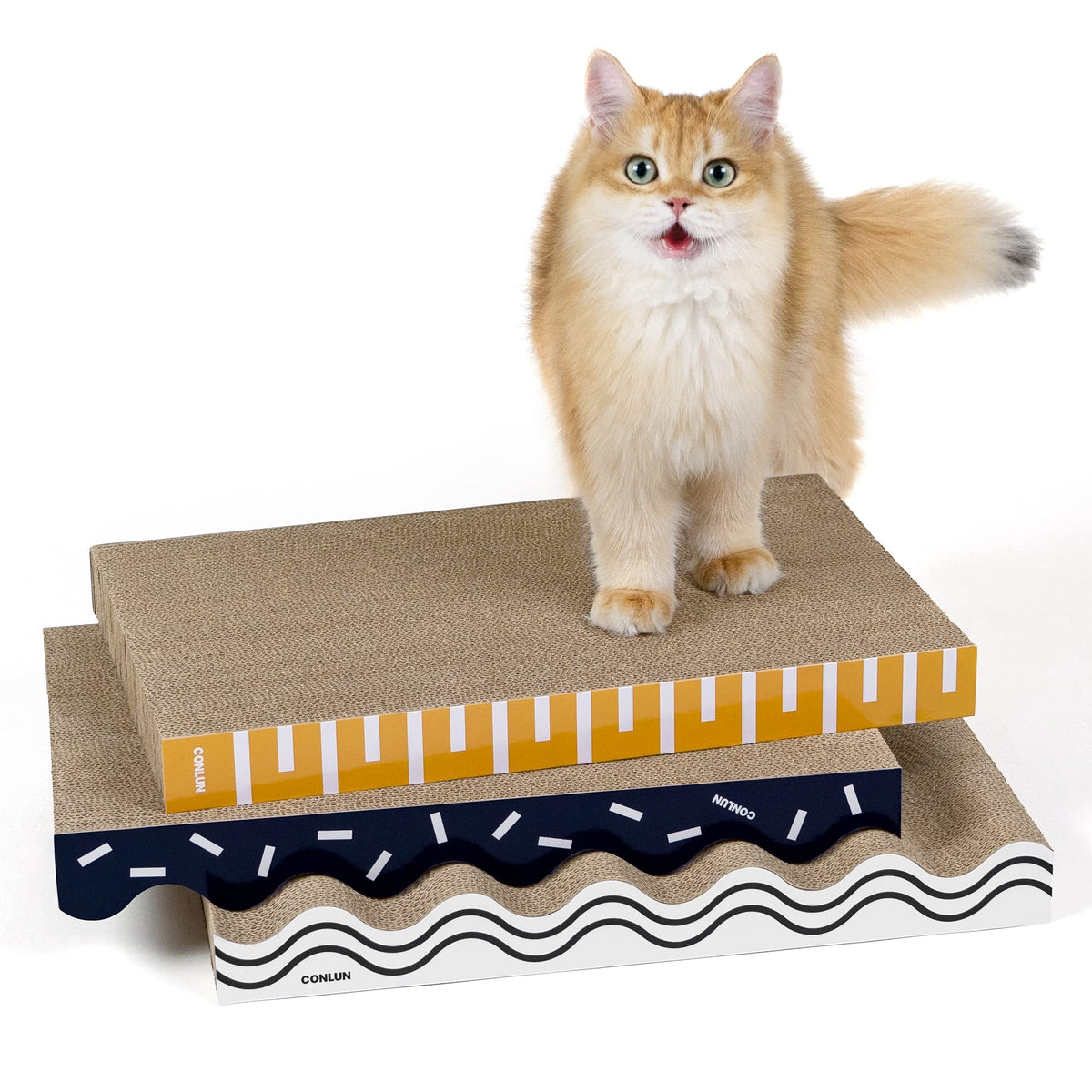 3-in-1 Cat Scratcher Pad Set with Catnip – Wave