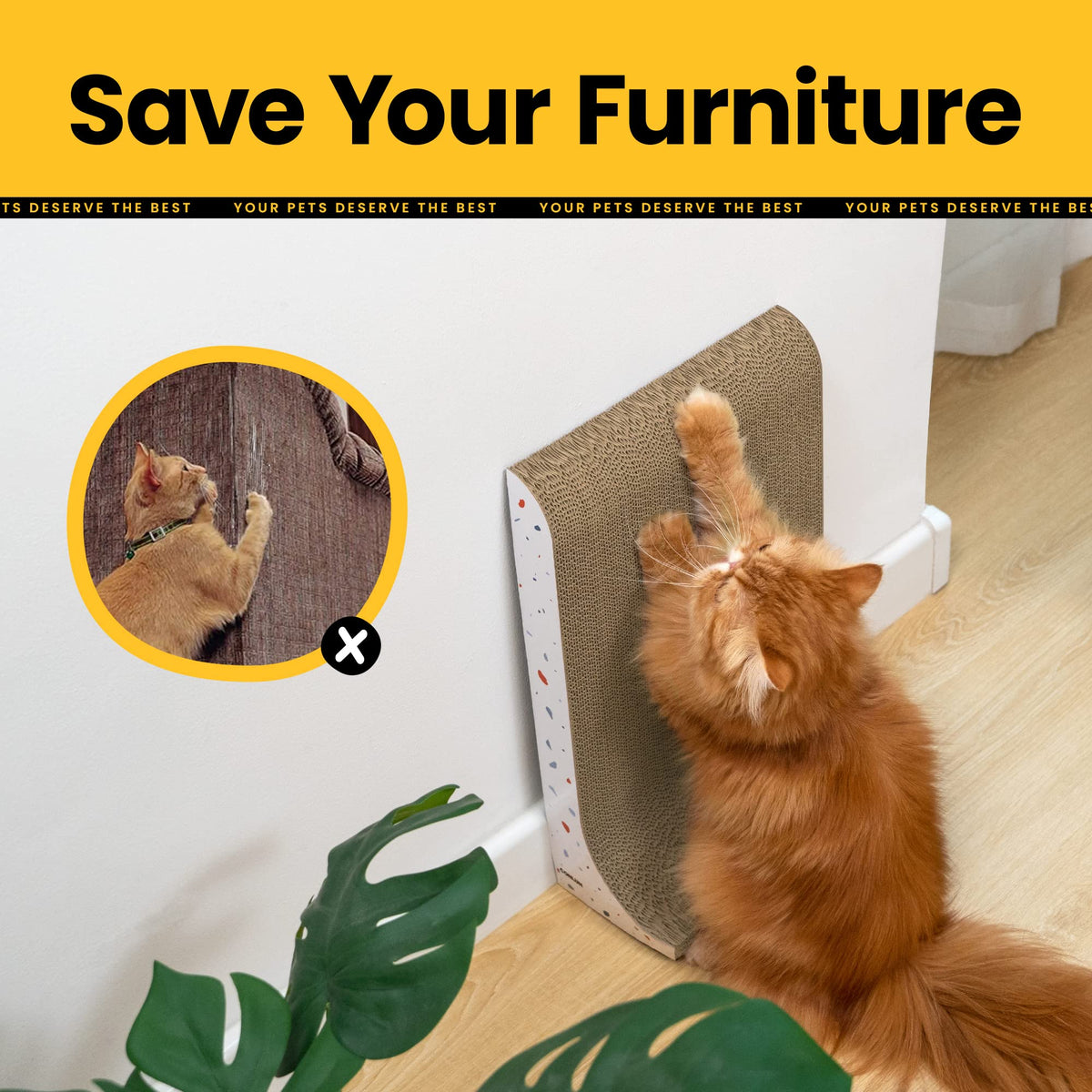 3-in-1 Cat Scratcher Pad Set with Catnip – Curve