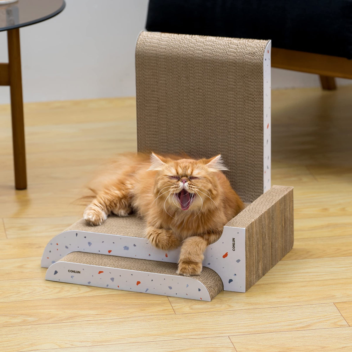 3-in-1 Cat Scratcher Pad Set with Catnip – Curve