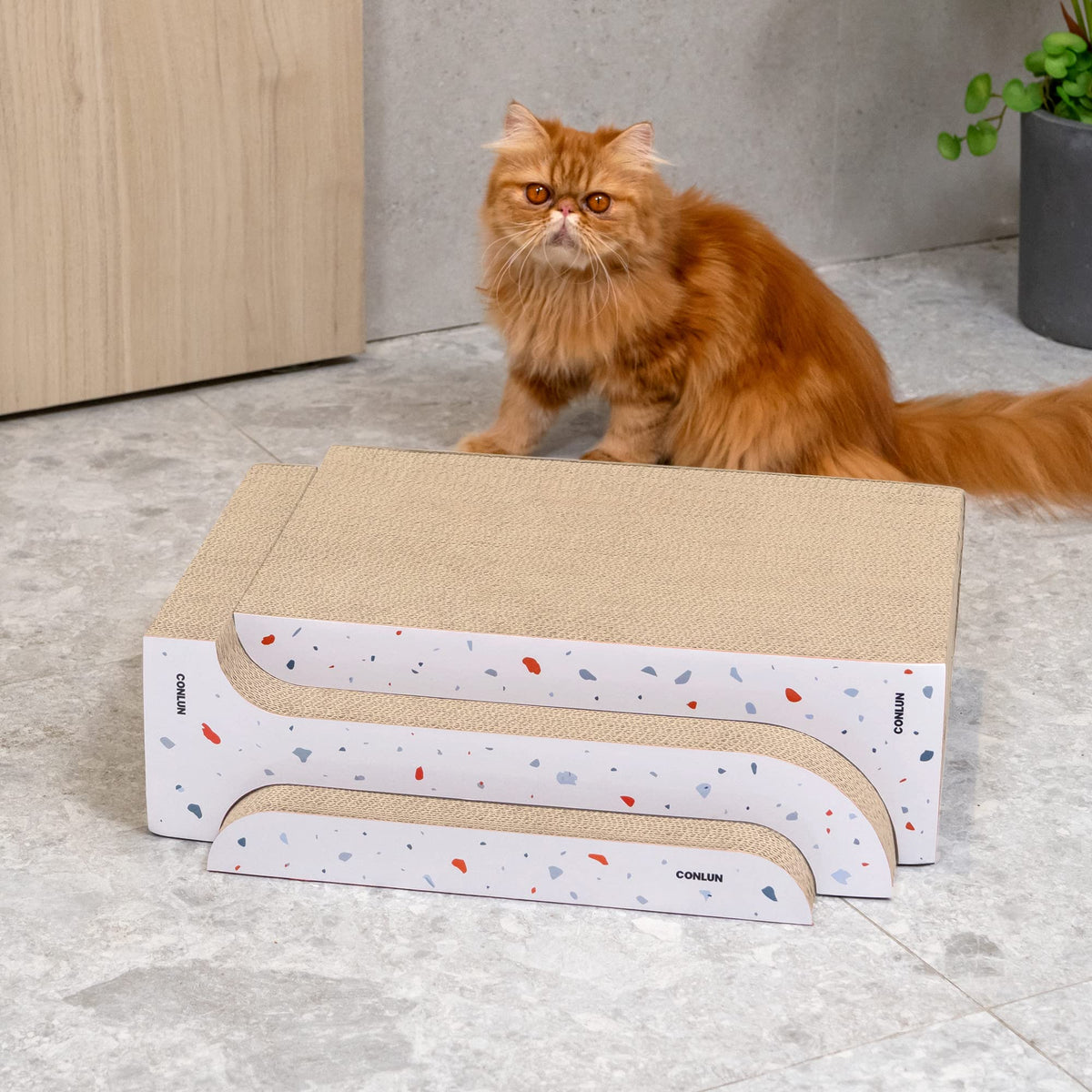 3-in-1 Cat Scratcher Pad Set with Catnip – Curve
