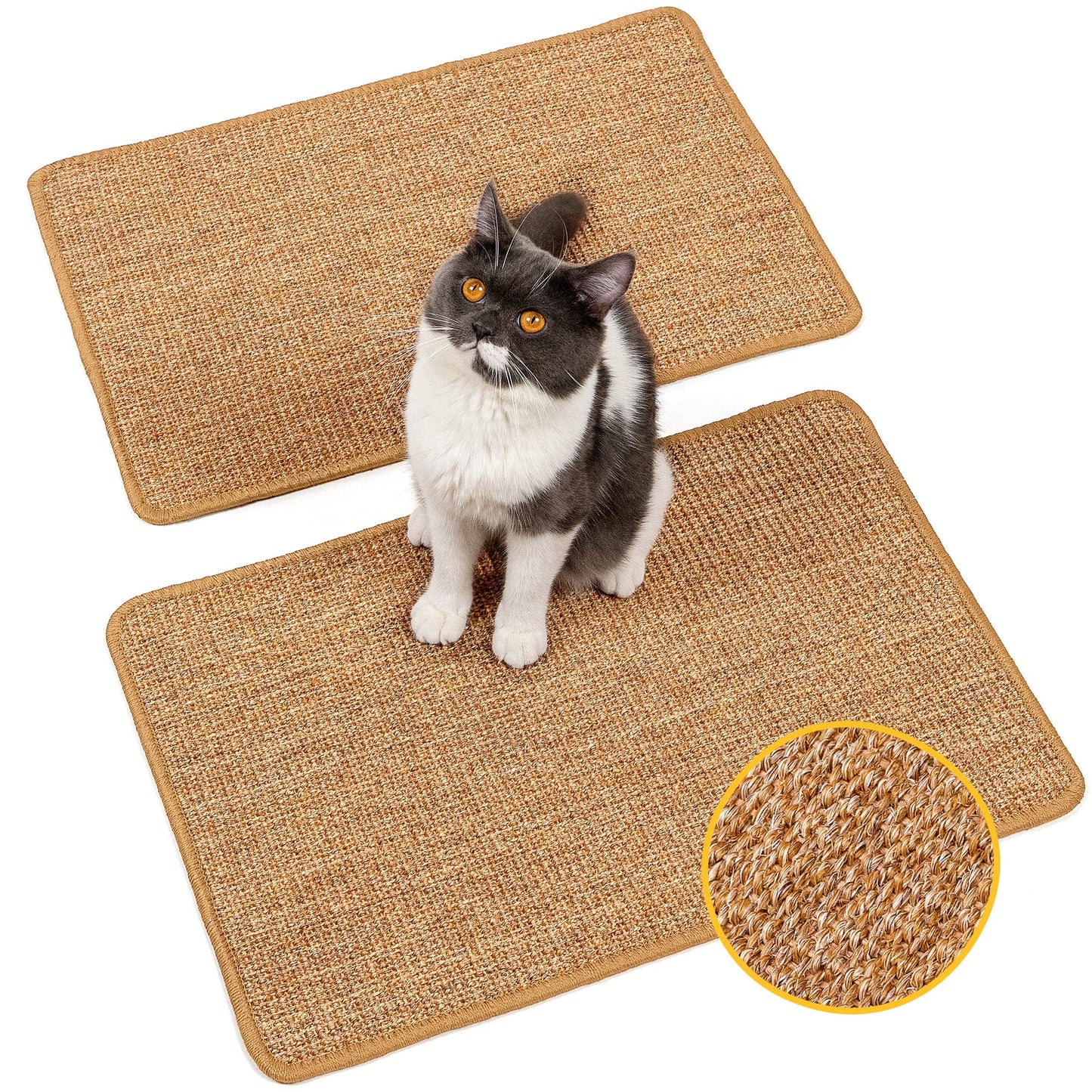 Natural Sisal Cat Scratcher Mat – Brown