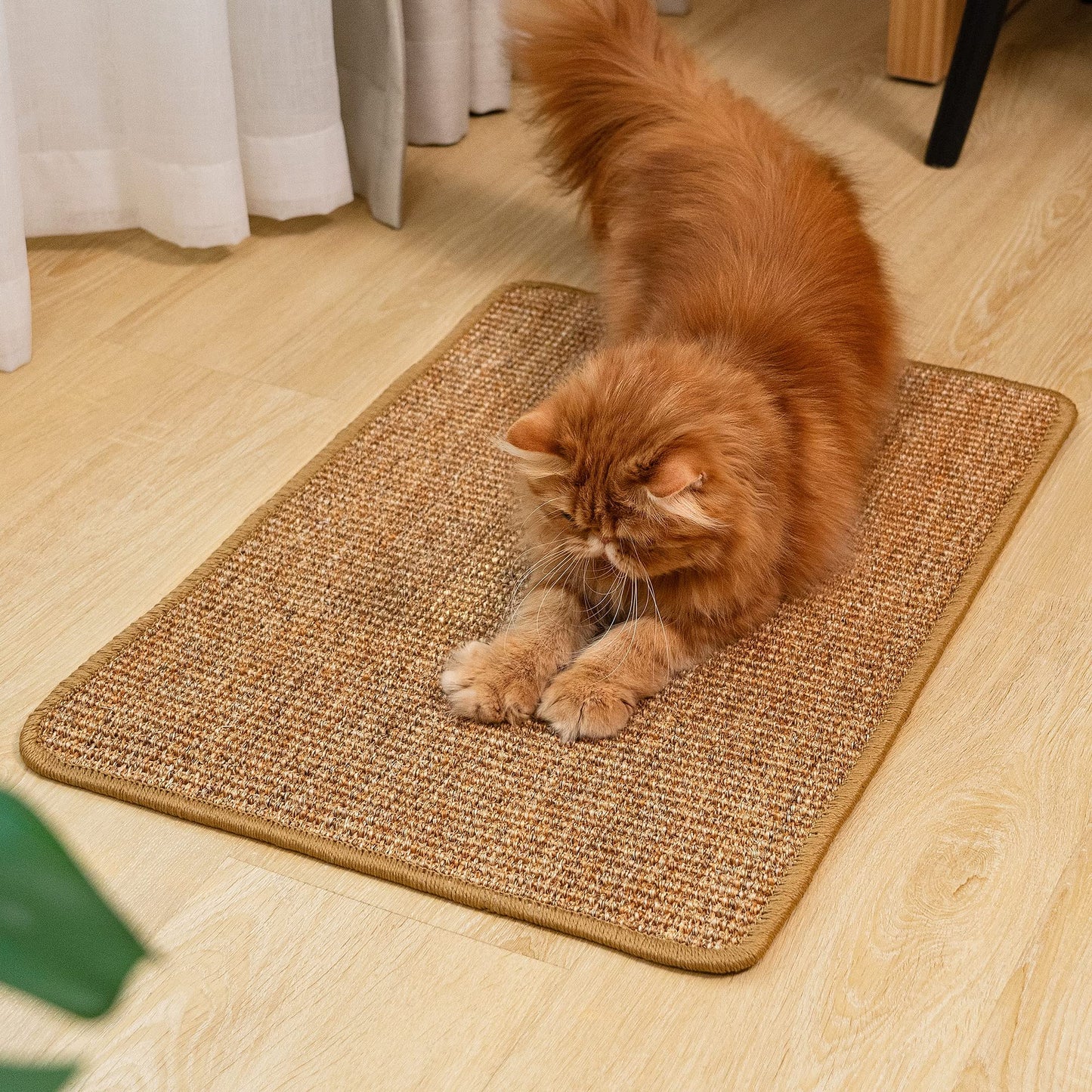 Natural Sisal Cat Scratcher Mat – Brown