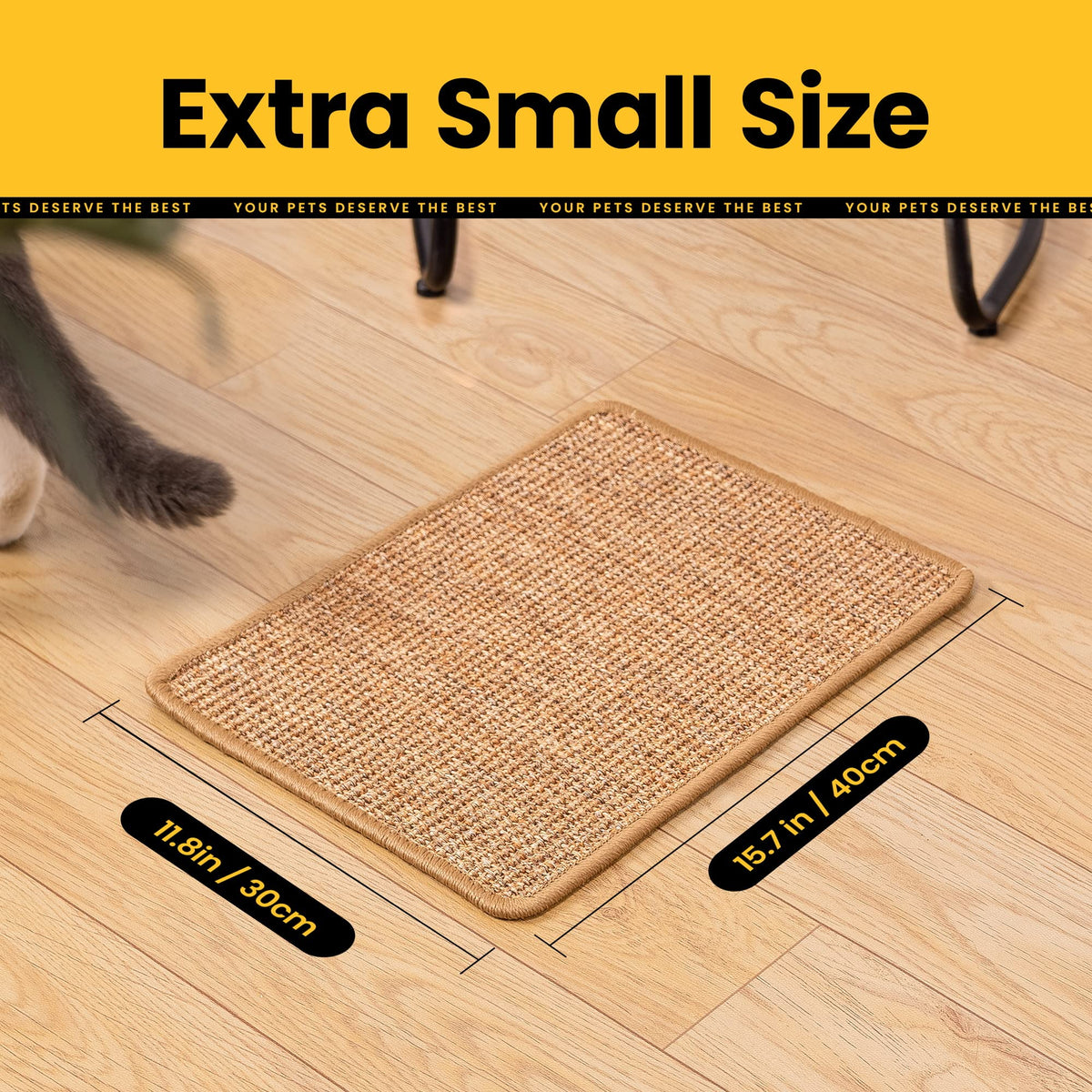 Natural Sisal Cat Scratcher Mat – Brown