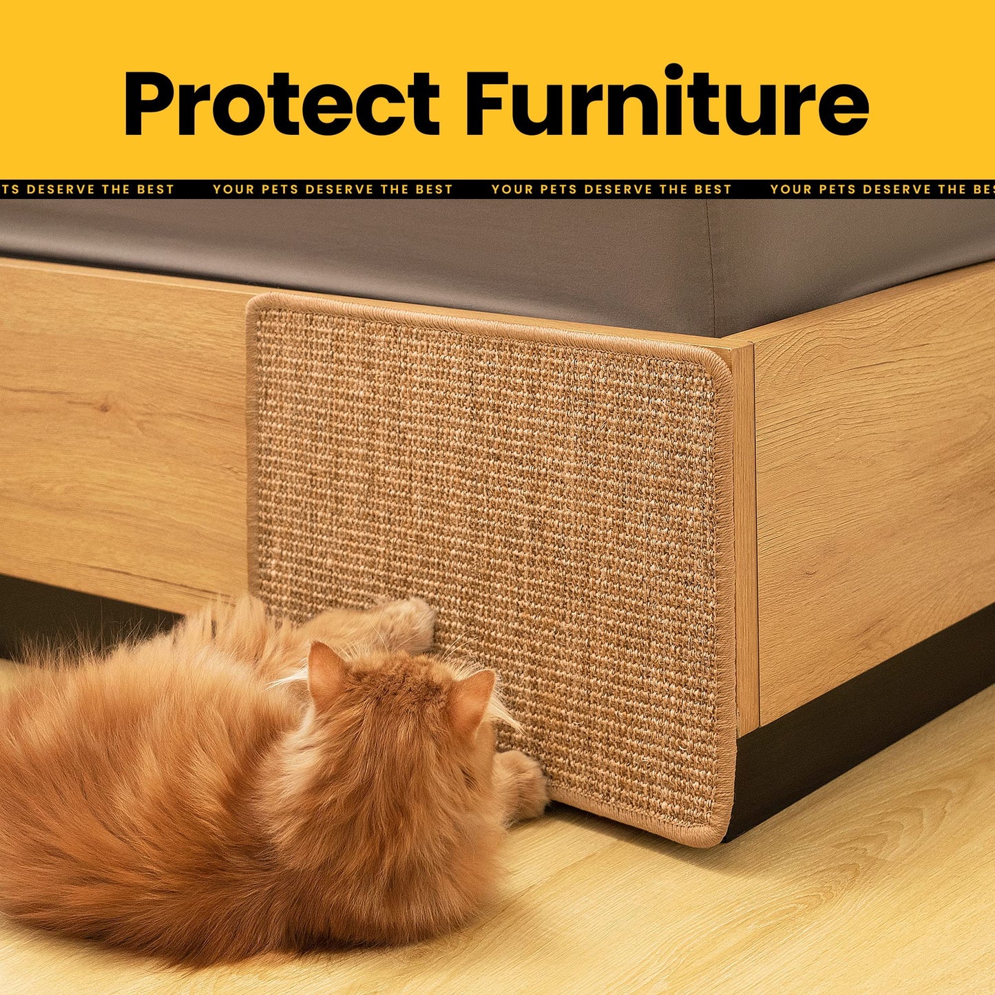 Natural Sisal Cat Scratcher Mat – Brown