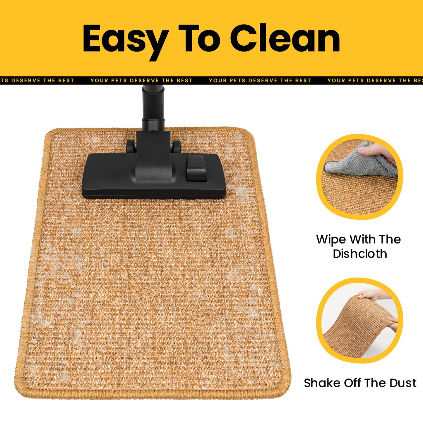 Natural Sisal Cat Scratcher Mat – Brown