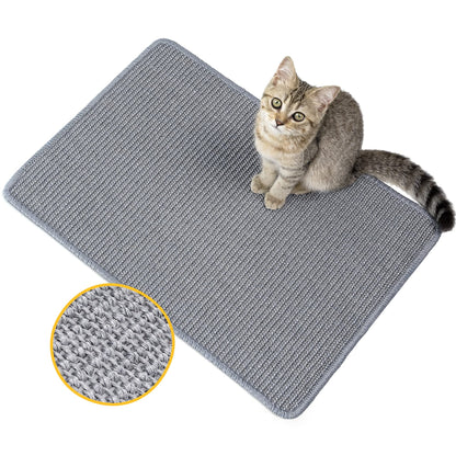 Natural Sisal Cat Scratcher Mat – Grey