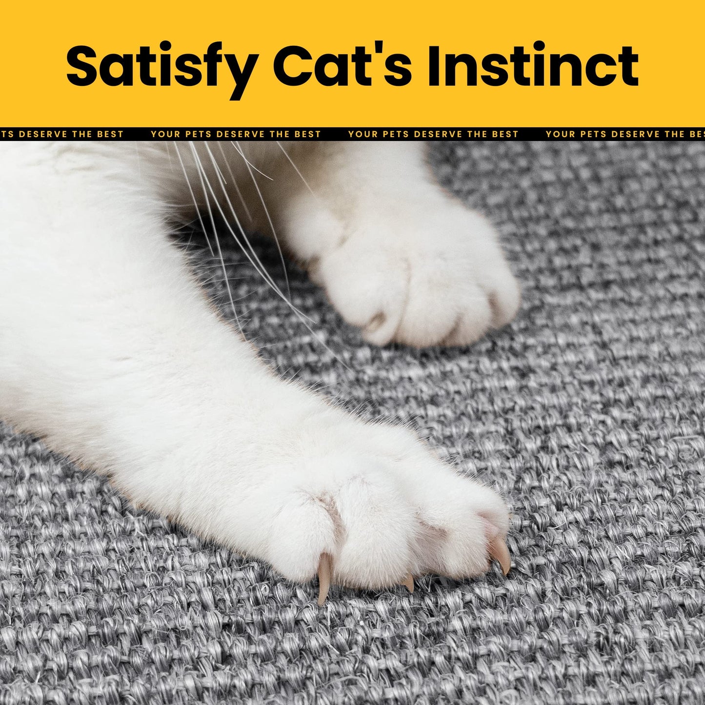 Natural Sisal Cat Scratcher Mat – Grey