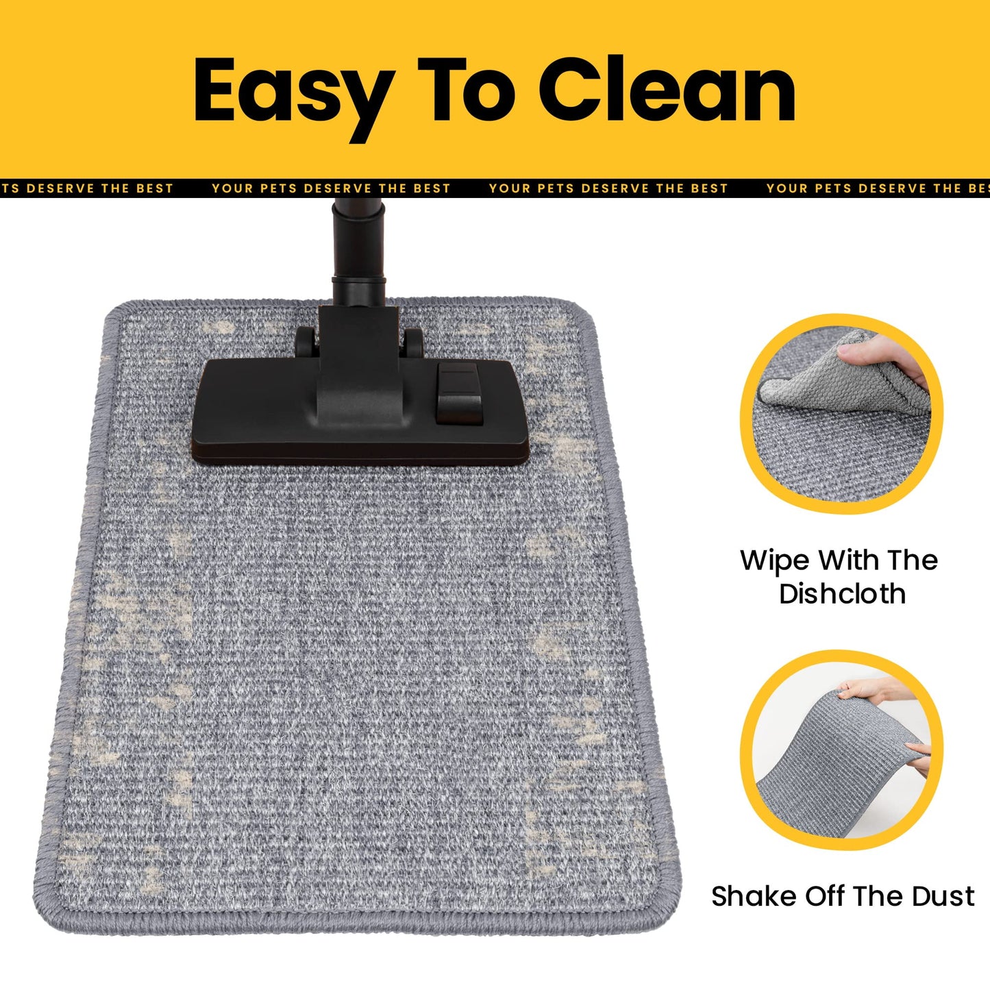 Natural Sisal Cat Scratcher Mat – Grey