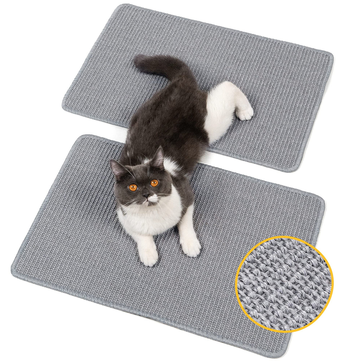 Natural Sisal Cat Scratcher Mat – Grey