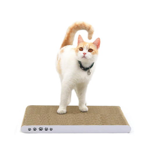 Reversible Cardboard Cat Scratcher Pad – White, Medium