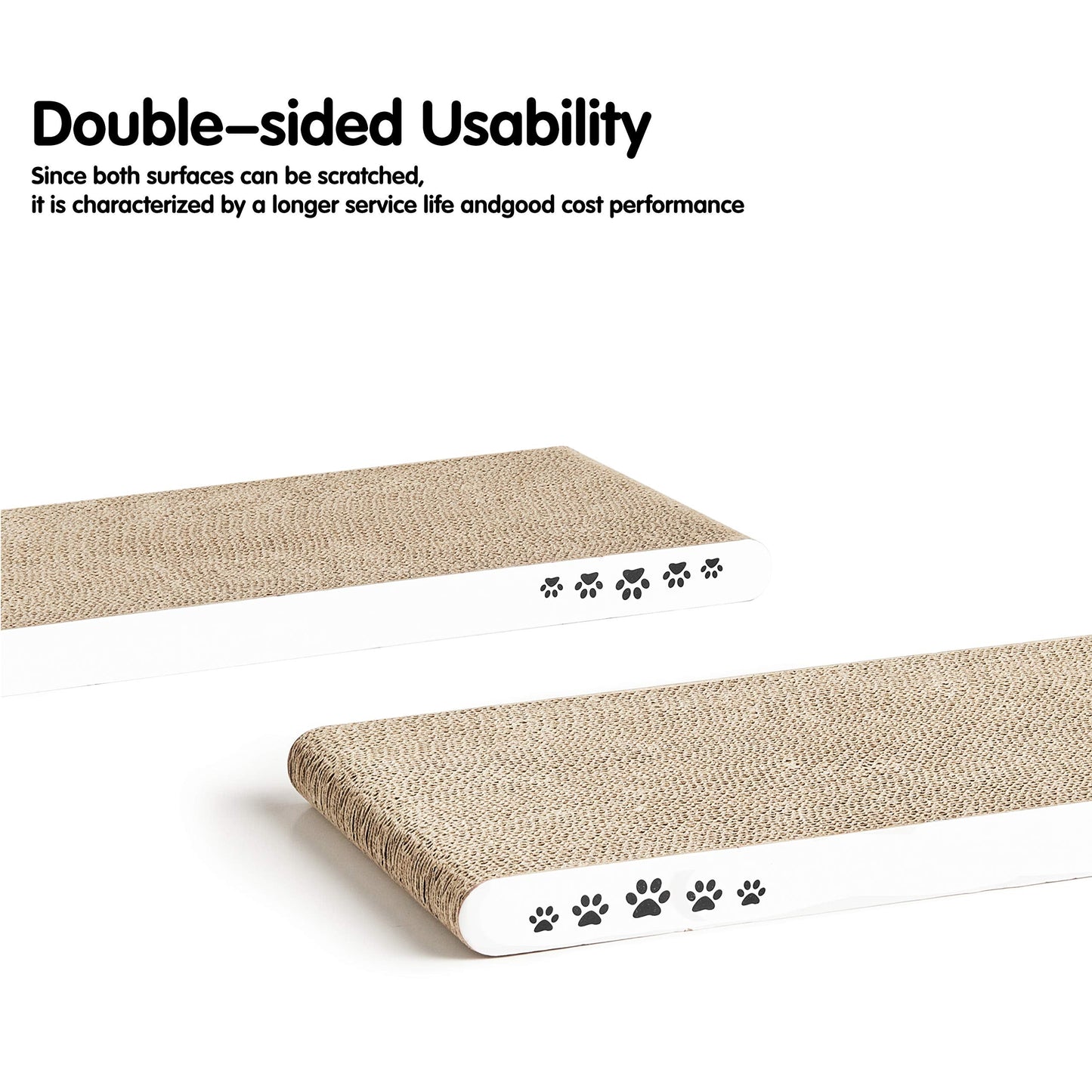 Reversible Cardboard Cat Scratcher Pad – White, Medium