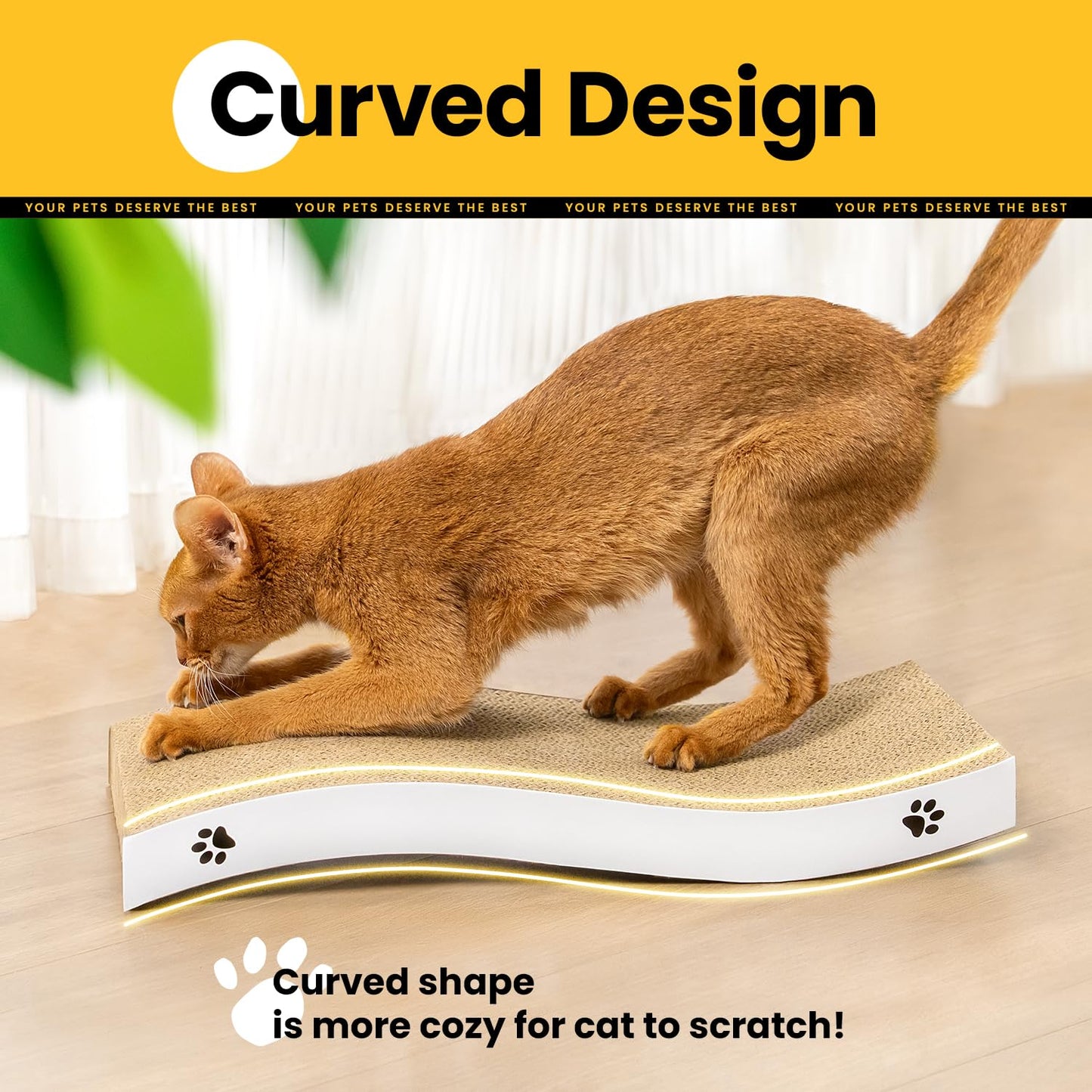Reversible Cardboard Cat Scratcher Pad – White