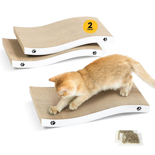 Reversible Cardboard Cat Scratcher Pad – White