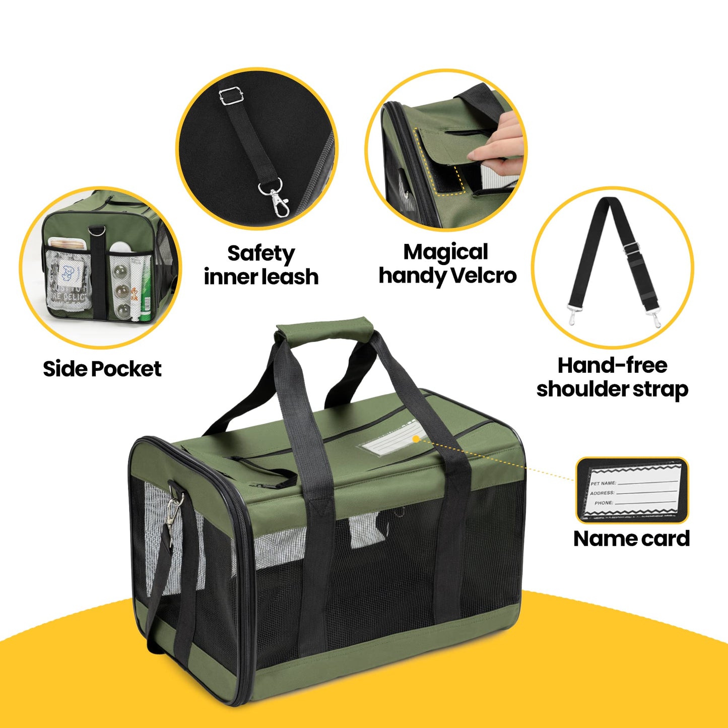 Collapsible Soft-Sided Pet Carrier – Large Dog