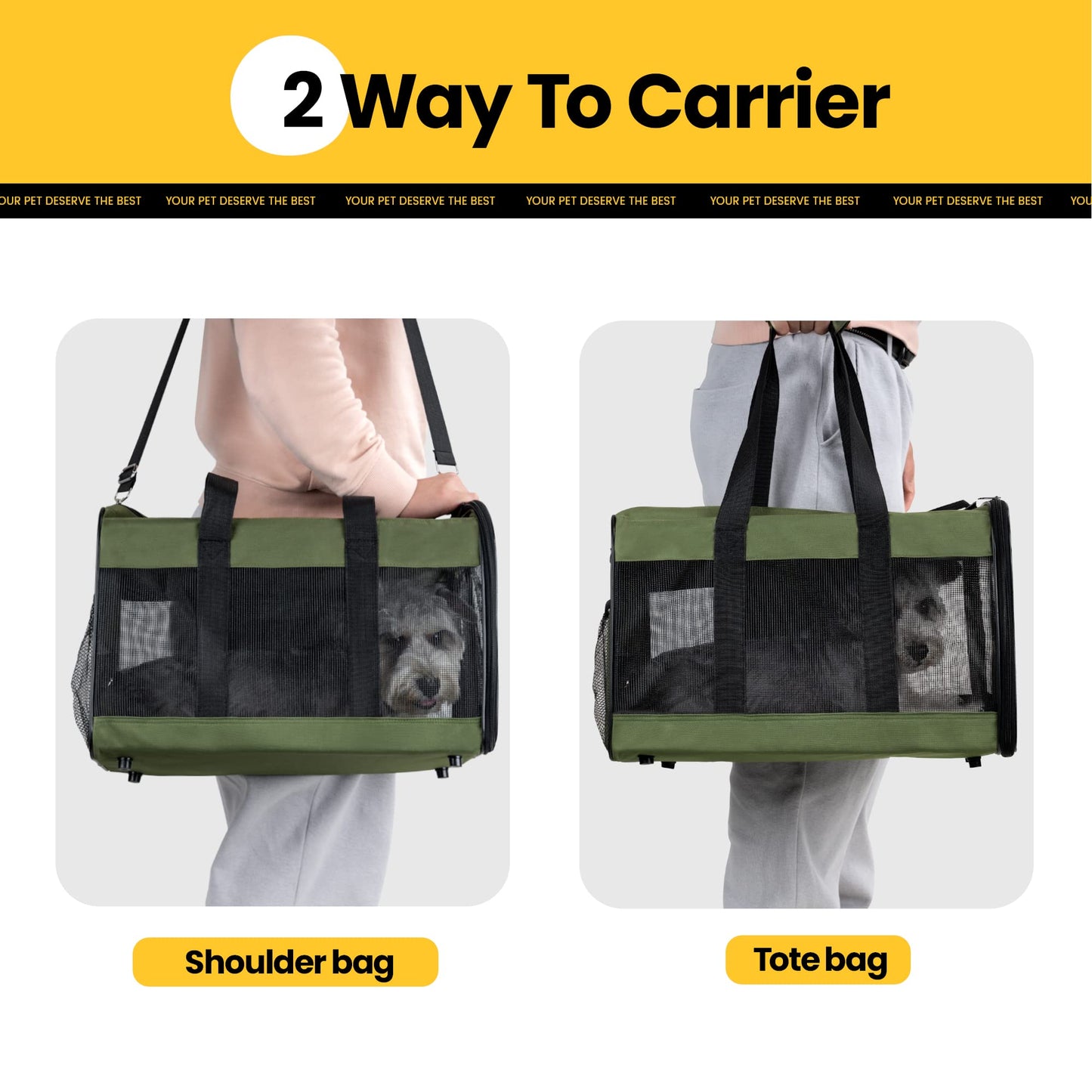 Collapsible Soft-Sided Pet Carrier – Large Dog