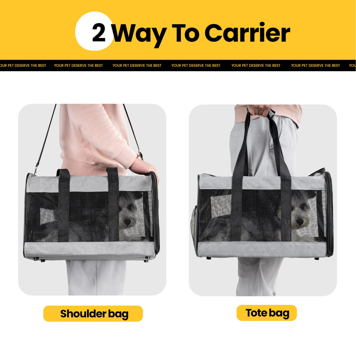 Collapsible Soft-Sided Pet Carrier – Large Dog