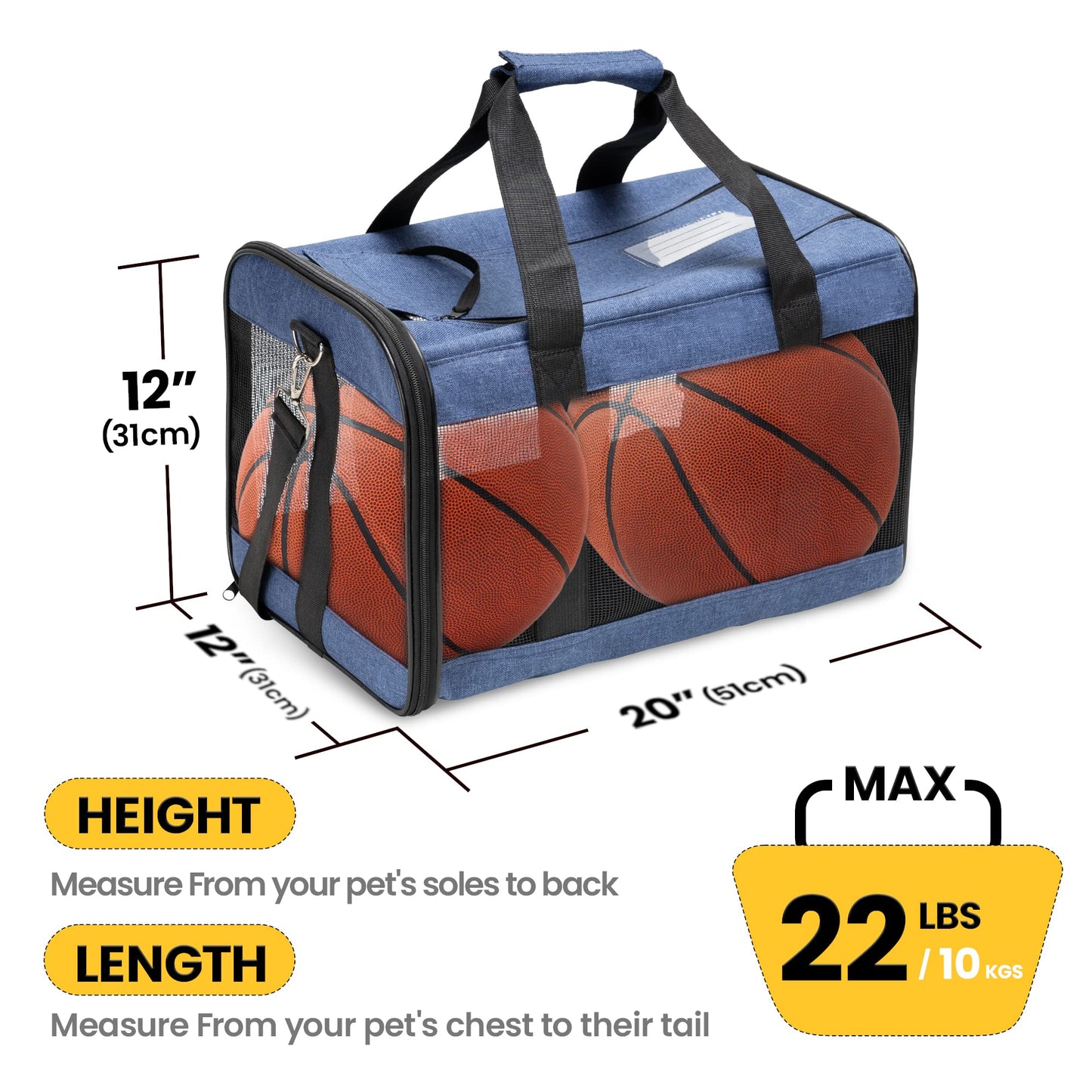 Collapsible Soft-Sided Pet Carrier – Large Dog
