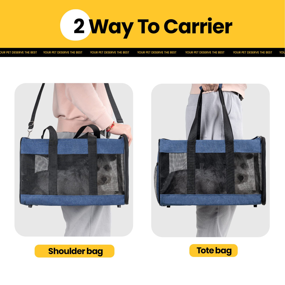 Collapsible Soft-Sided Pet Carrier – Large Dog