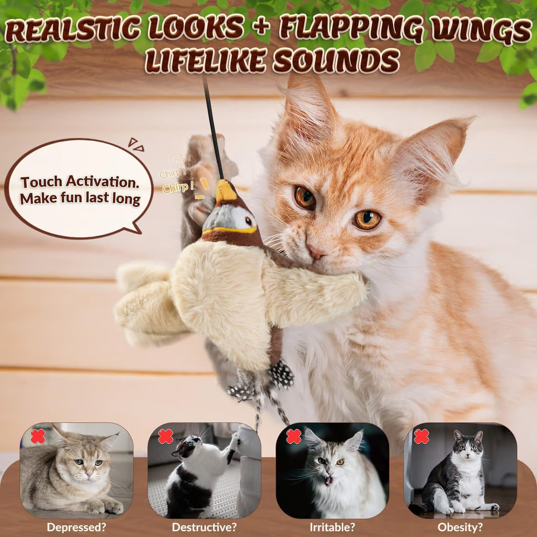 Interactive Flying Bird Cat Toy