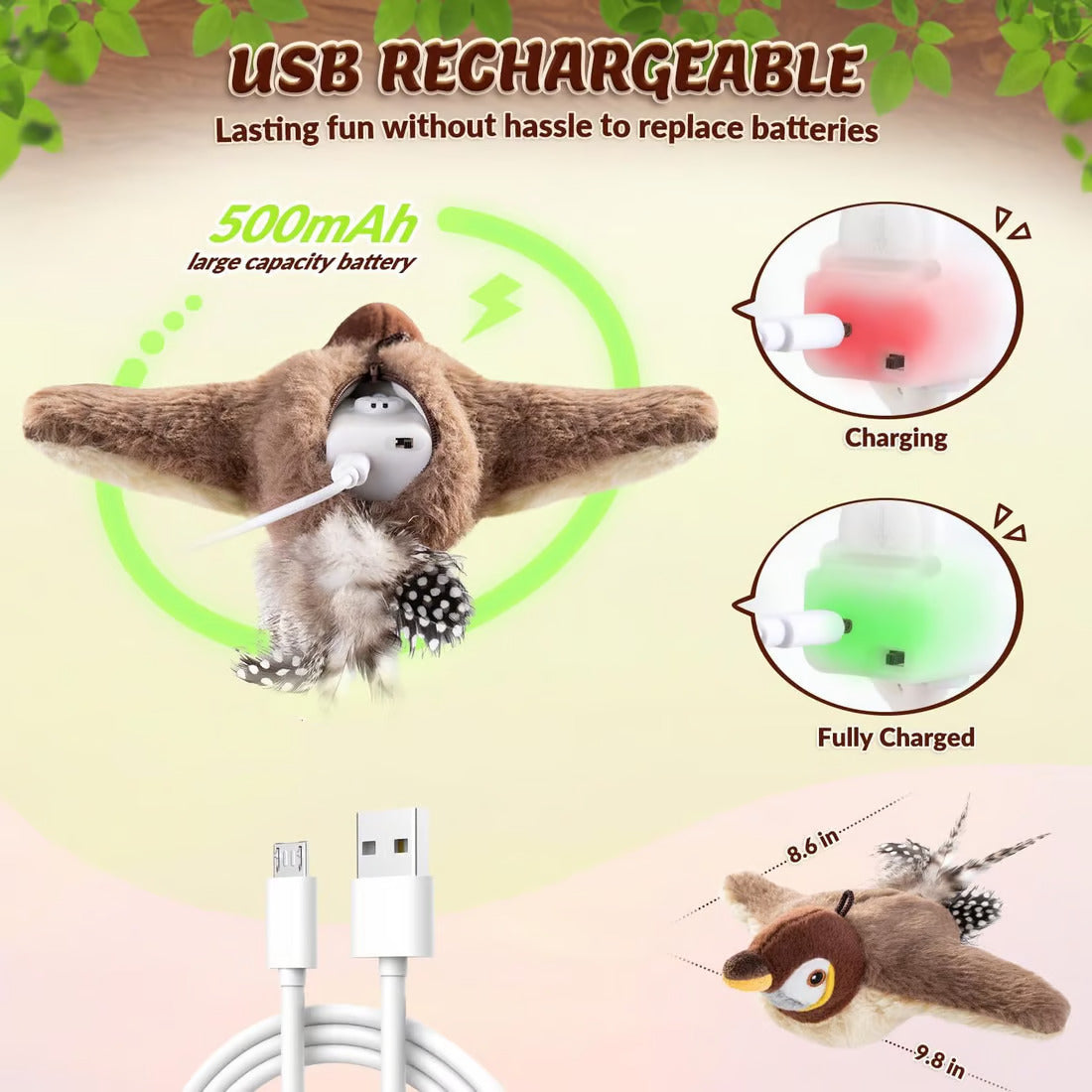 Interactive Flying Bird Cat Toy