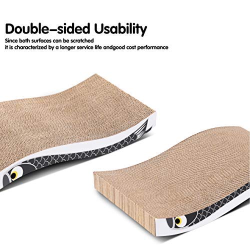 Reversible Cardboard Cat Scratcher Pad – Black, Large