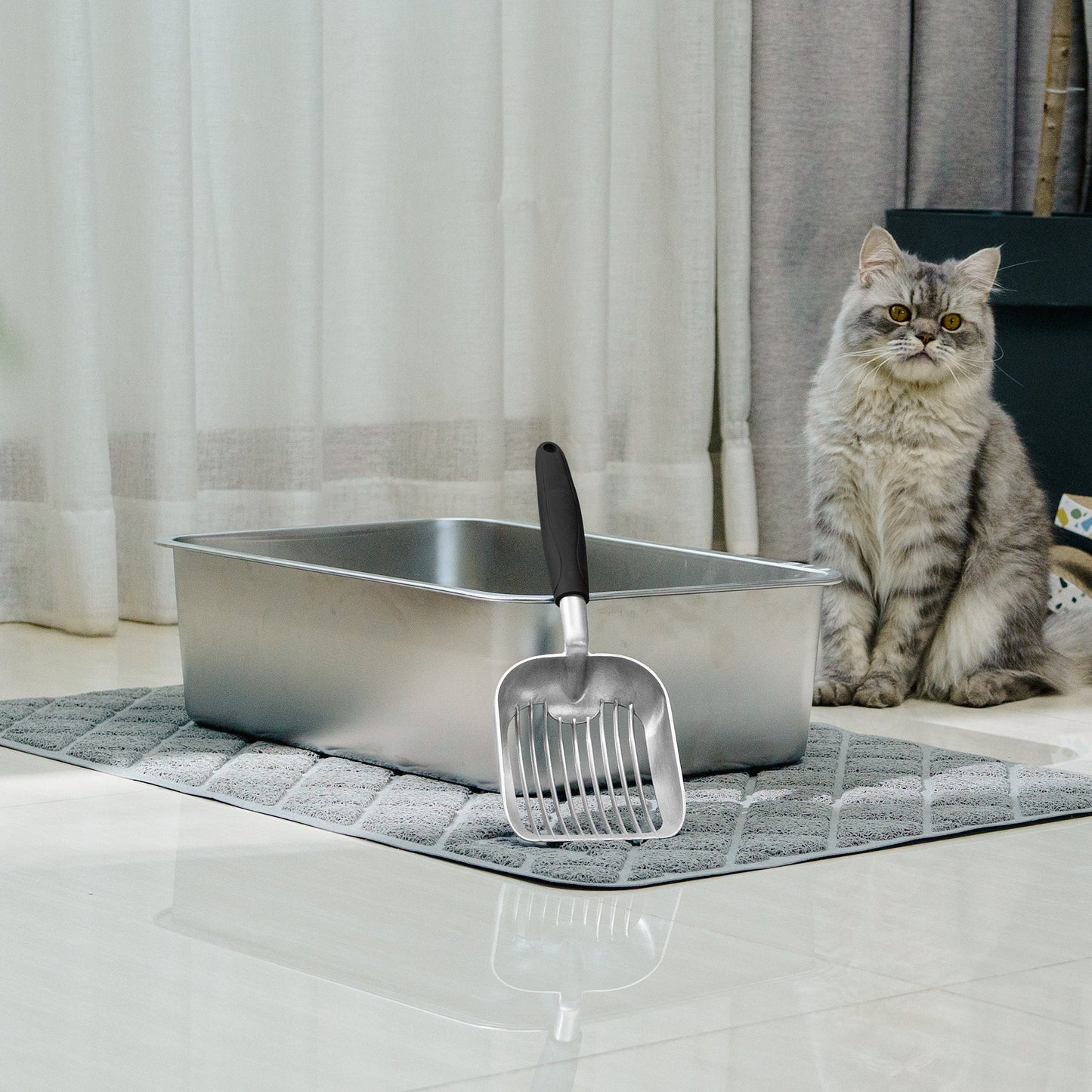Aluminium Cat Litter Scoop with Deep Shovel
