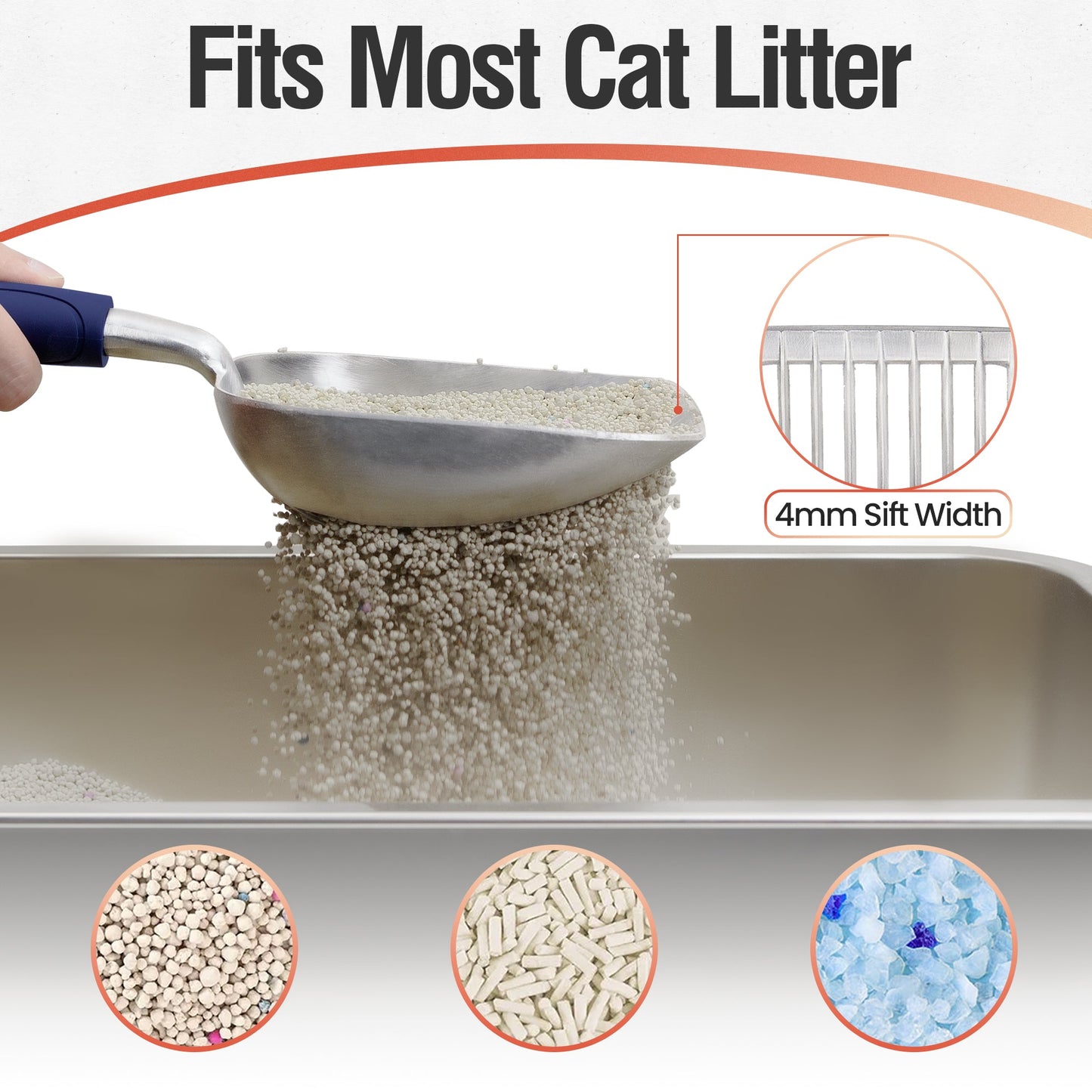 Aluminium Cat Litter Scoop with Deep Shovel