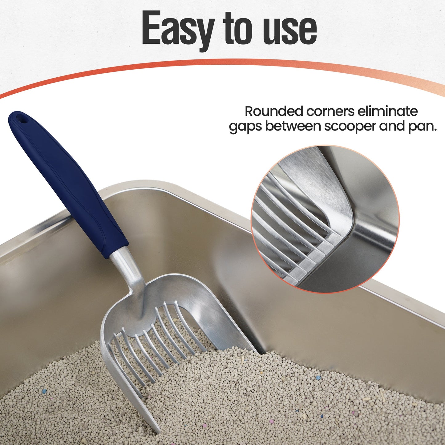 Aluminium Cat Litter Scoop with Deep Shovel